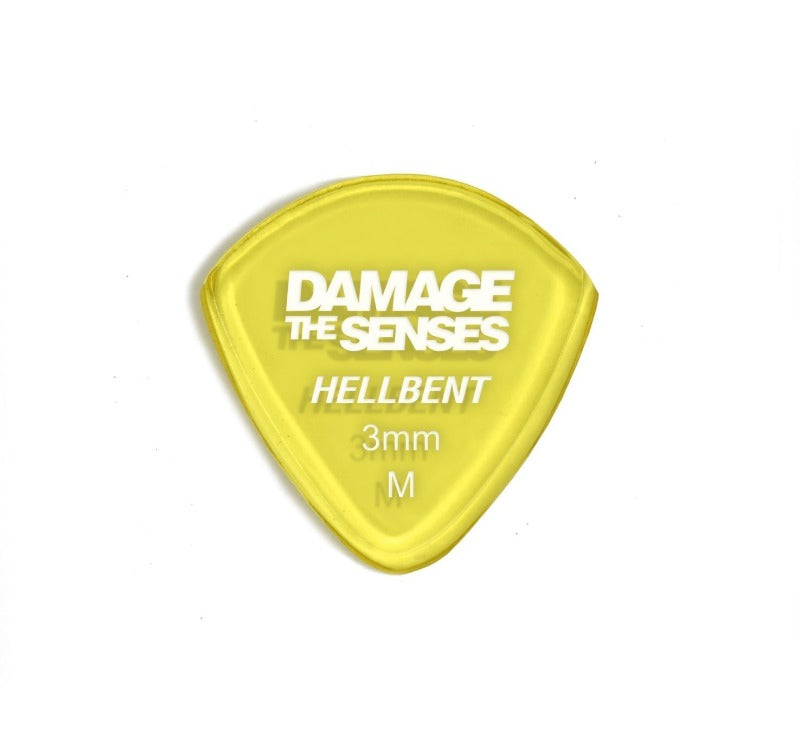 Acrylic Pick - Hellbent 3mm (Trans Yellow) Damage The Senses