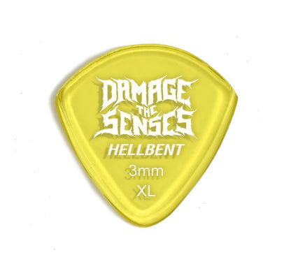 Acrylic Pick - Hellbent 3mm (Trans Yellow) Damage The Senses