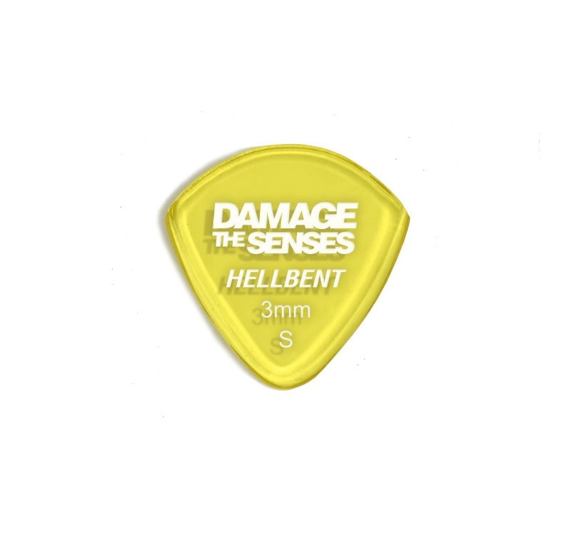 Acrylic Pick - Hellbent 3mm (Trans Yellow) Damage The Senses