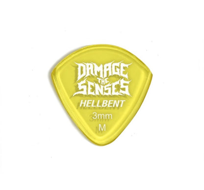 Acrylic Pick - Hellbent 3mm (Trans Yellow) Damage The Senses