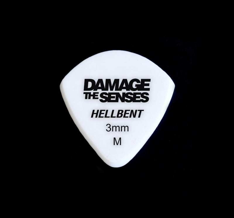 Acrylic Pick - Hellbent 3mm (White) Damage The Senses