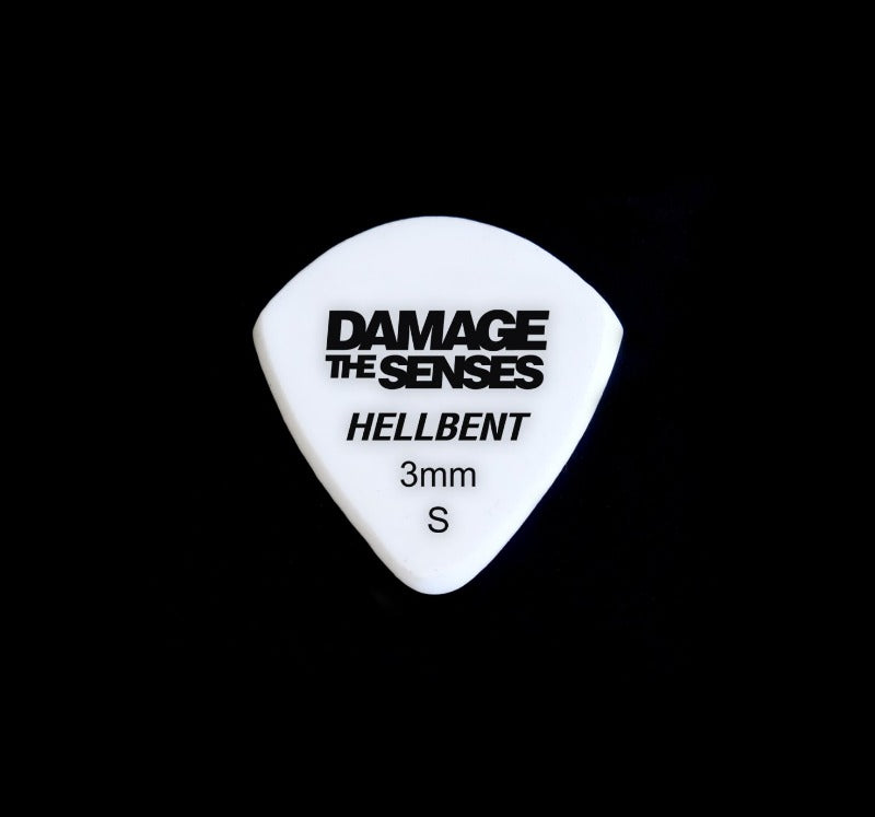 Acrylic Pick - Hellbent 3mm (White) Damage The Senses