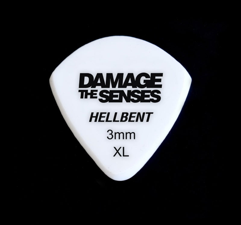 Acrylic Pick - Hellbent 3mm (White) Damage The Senses