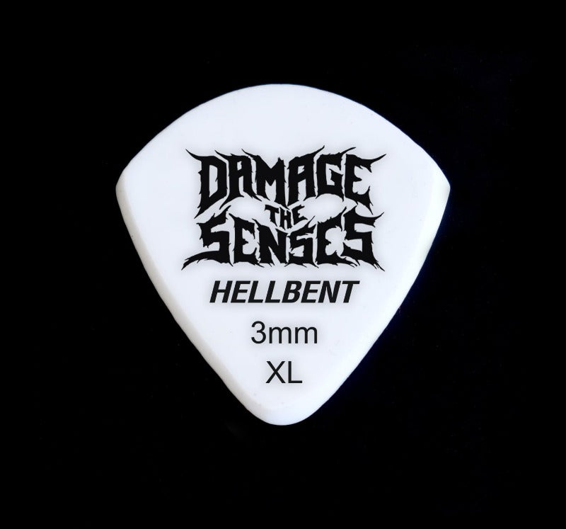 Acrylic Pick - Hellbent 3mm (White) Damage The Senses