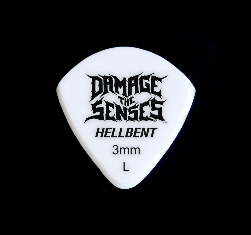 Acrylic Pick - Hellbent 3mm (White) Damage The Senses