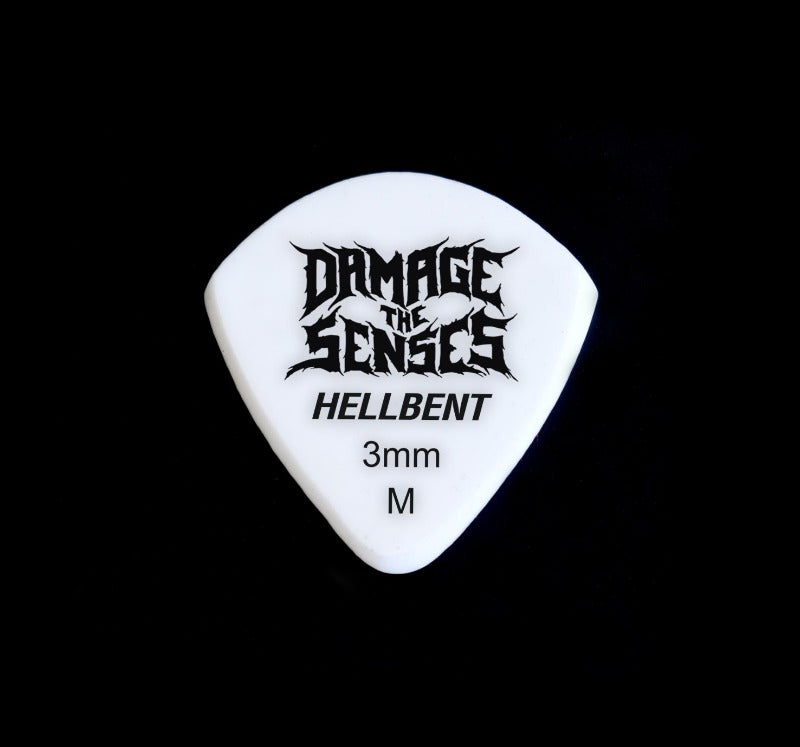 Acrylic Pick - Hellbent 3mm (White) Damage The Senses