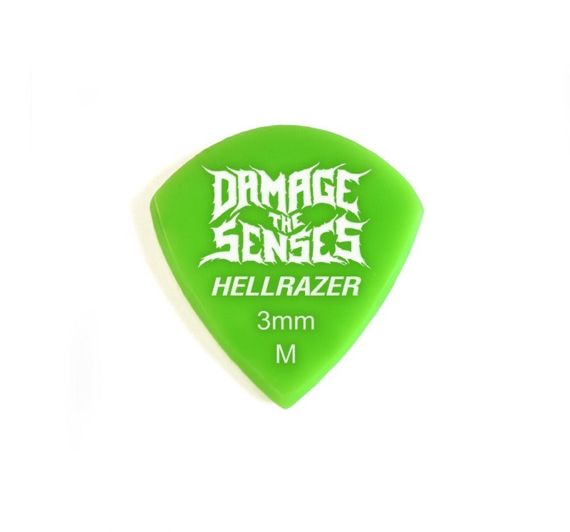 Acrylic Pick - Hellrazer 3mm (Apple Green) Damage The Senses