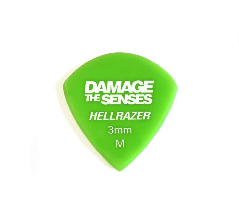 Acrylic Pick - Hellrazer 3mm (Apple Green) Damage The Senses