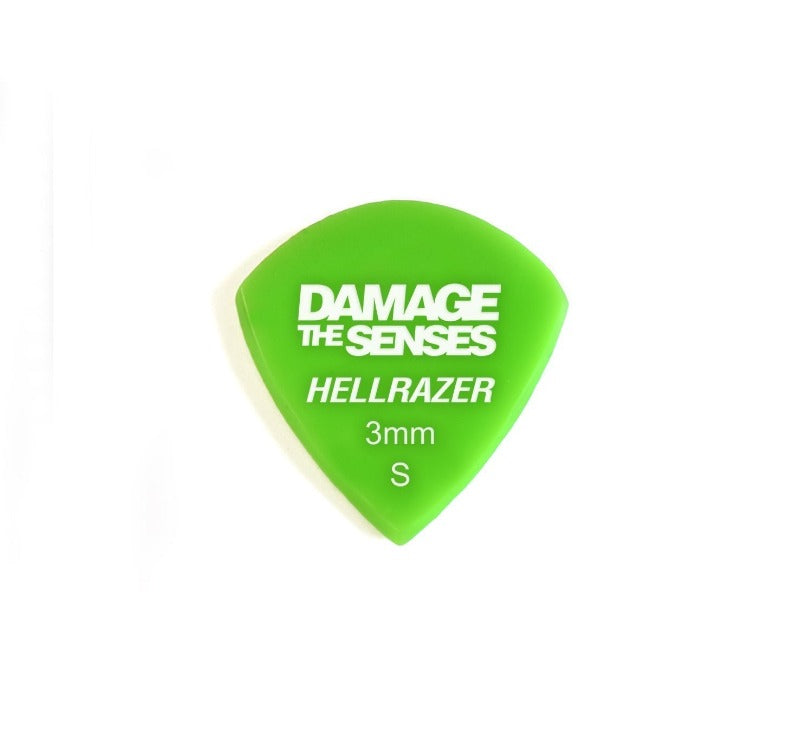 Acrylic Pick - Hellrazer 3mm (Apple Green) Damage The Senses