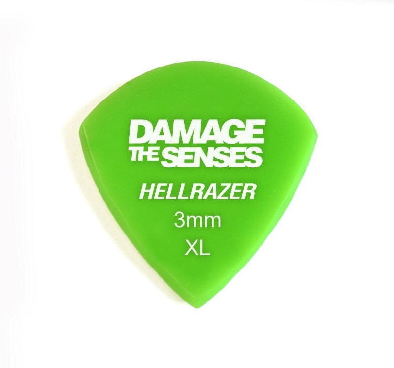 Acrylic Pick - Hellrazer 3mm (Apple Green) Damage The Senses