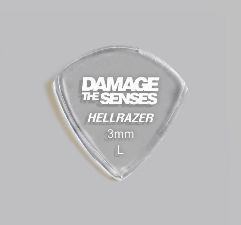 Acrylic Pick - Hellrazer 3mm (Clear) Damage The Senses