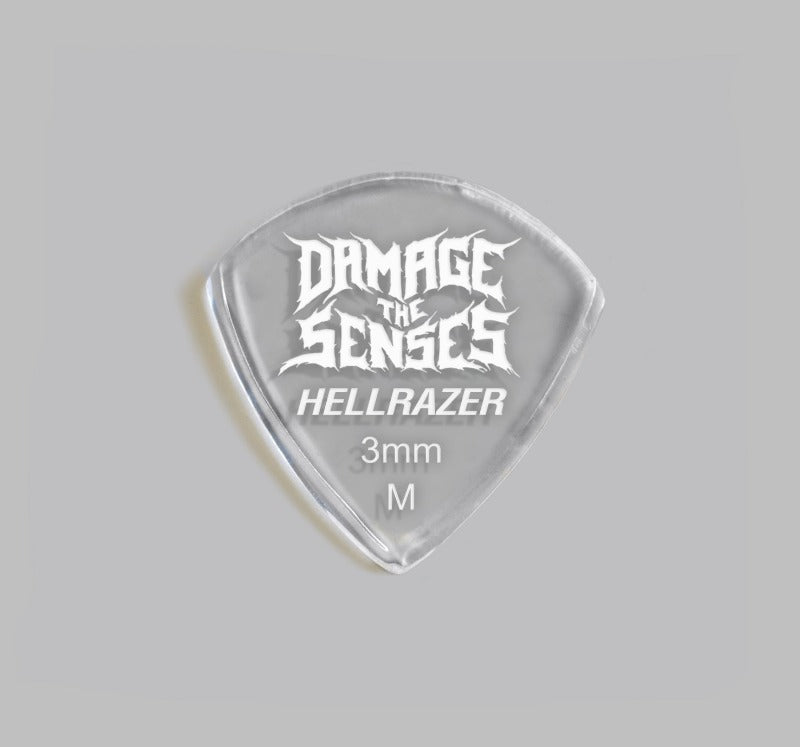 Acrylic Pick - Hellrazer 3mm (Clear) Damage The Senses