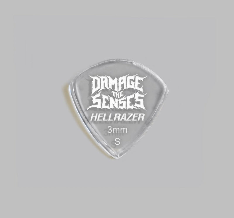 Acrylic Pick - Hellrazer 3mm (Clear) Damage The Senses