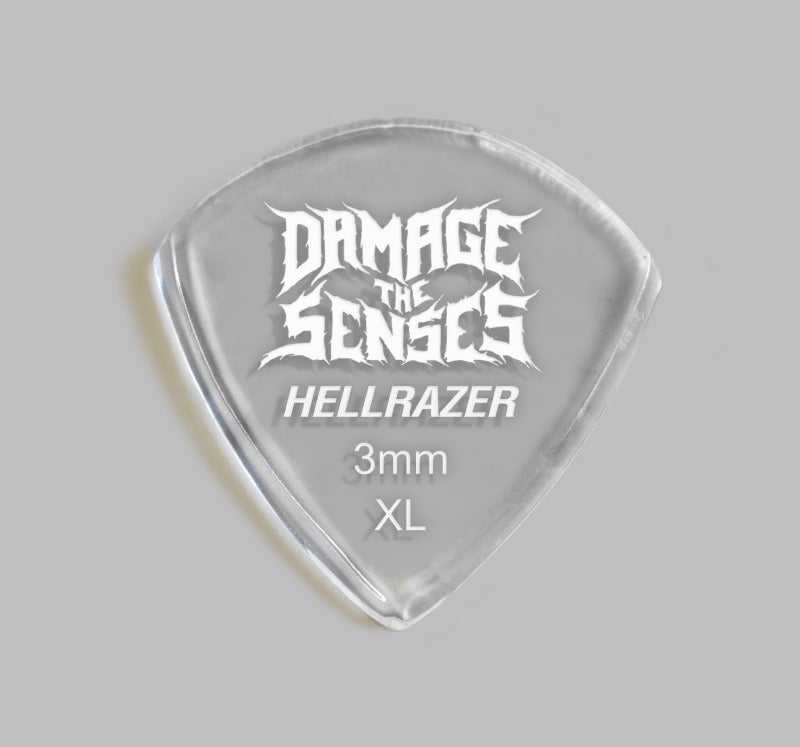 Acrylic Pick - Hellrazer 3mm (Clear) Damage The Senses