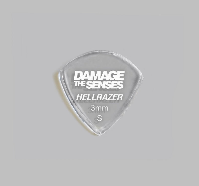 Acrylic Pick - Hellrazer 3mm (Clear) Damage The Senses