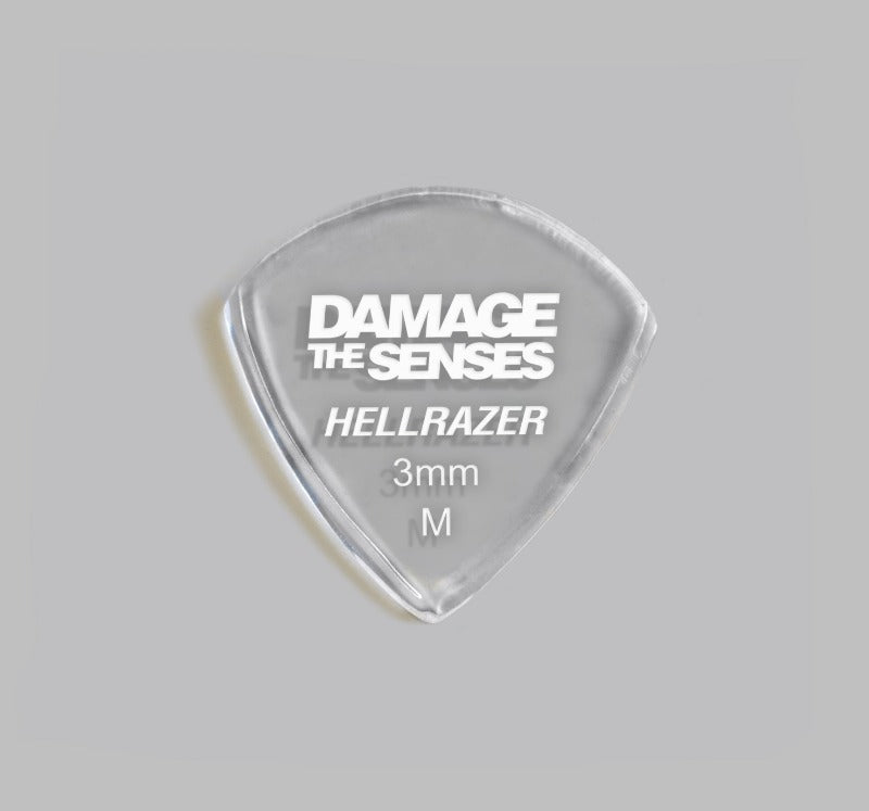 Acrylic Pick - Hellrazer 3mm (Clear) Damage The Senses