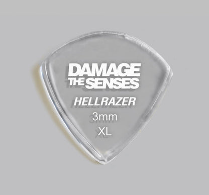 Acrylic Pick - Hellrazer 3mm (Clear) Damage The Senses