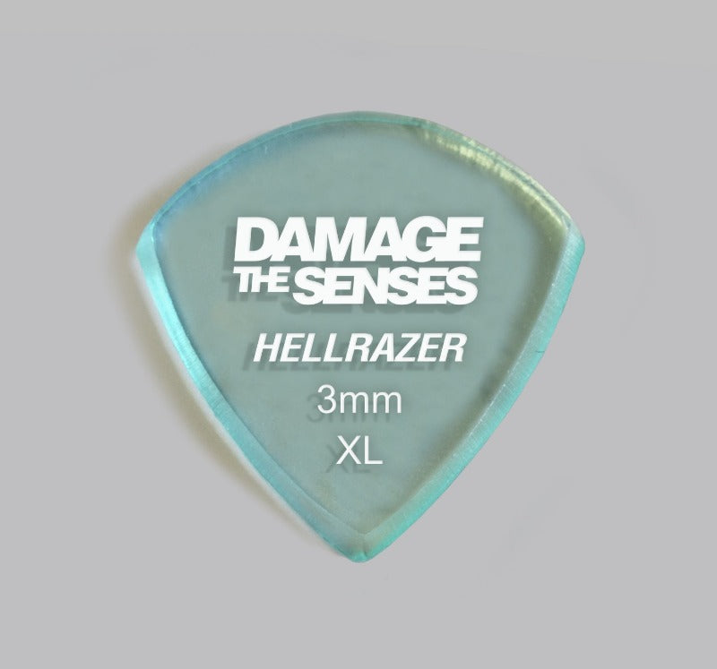 Acrylic Pick - Hellrazer 3mm (Glass Green) Damage The Senses