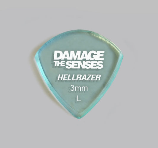 Acrylic Pick - Hellrazer 3mm (Glass Green) Damage The Senses