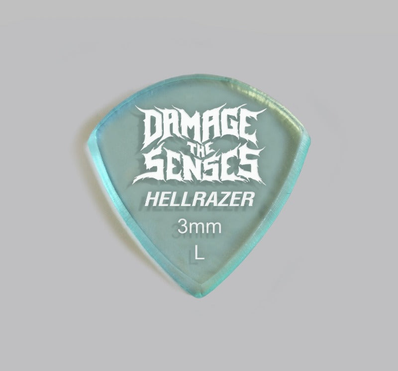 Acrylic Pick - Hellrazer 3mm (Glass Green) Damage The Senses