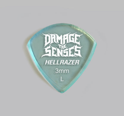 Acrylic Pick - Hellrazer 3mm (Glass Green) Damage The Senses