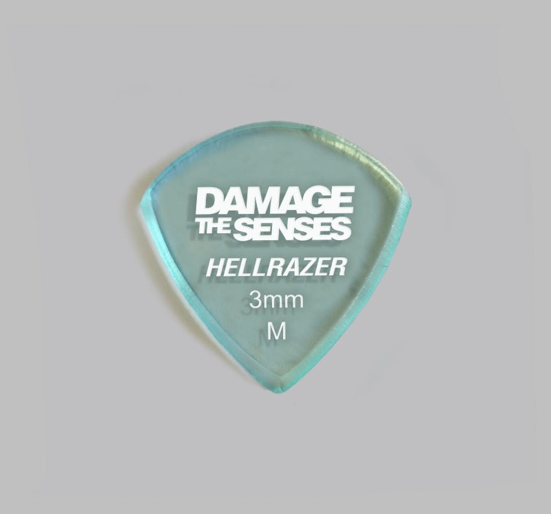 Acrylic Pick - Hellrazer 3mm (Glass Green) Damage The Senses