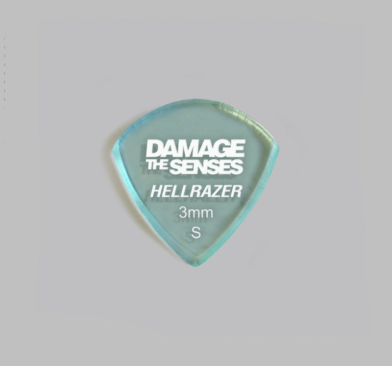 Acrylic Pick - Hellrazer 3mm (Glass Green) Damage The Senses