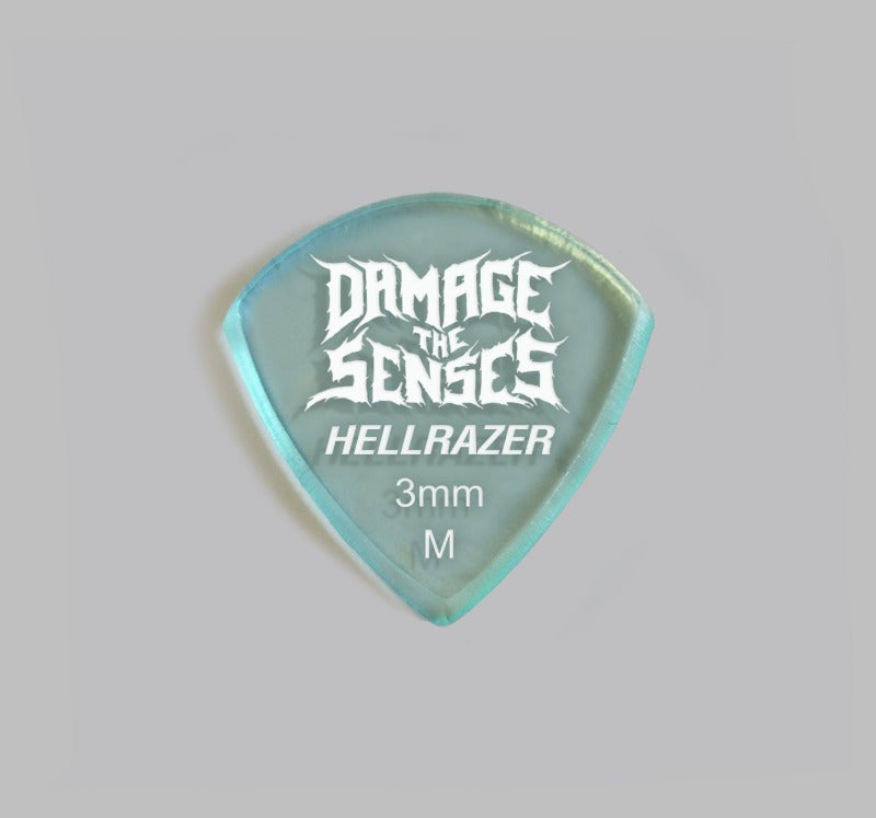 Acrylic Pick - Hellrazer 3mm (Glass Green) Damage The Senses