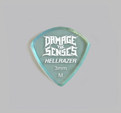 Acrylic Pick - Hellrazer 3mm (Glass Green) Damage The Senses