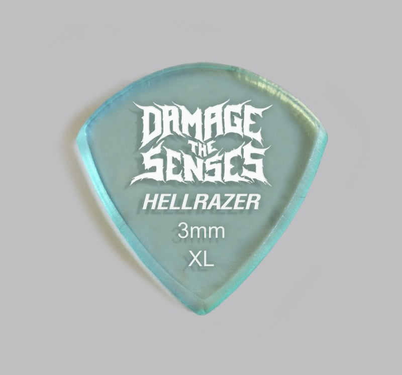 Acrylic Pick - Hellrazer 3mm (Glass Green) Damage The Senses