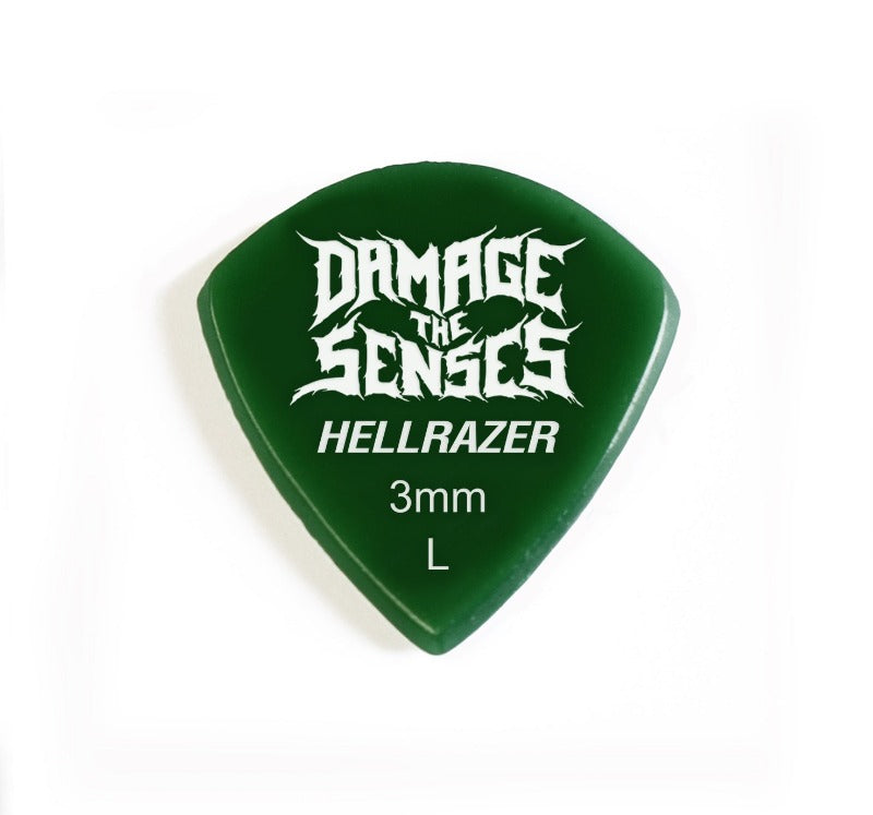 Acrylic Pick - Hellrazer 3mm (Green) Damage The Senses