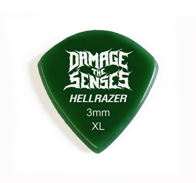 Acrylic Pick - Hellrazer 3mm (Green) Damage The Senses