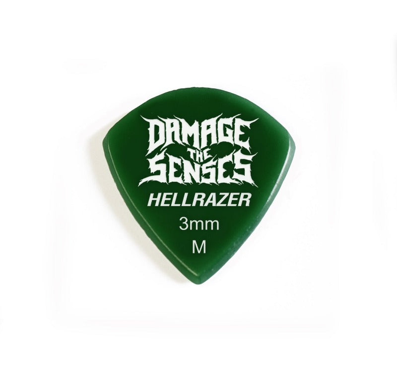 Acrylic Pick - Hellrazer 3mm (Green) Damage The Senses