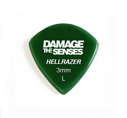 Acrylic Pick - Hellrazer 3mm (Green) Damage The Senses