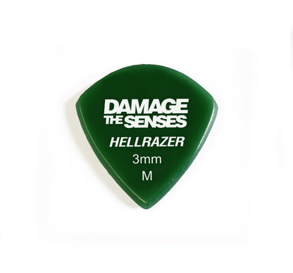 Acrylic Pick - Hellrazer 3mm (Green) Damage The Senses