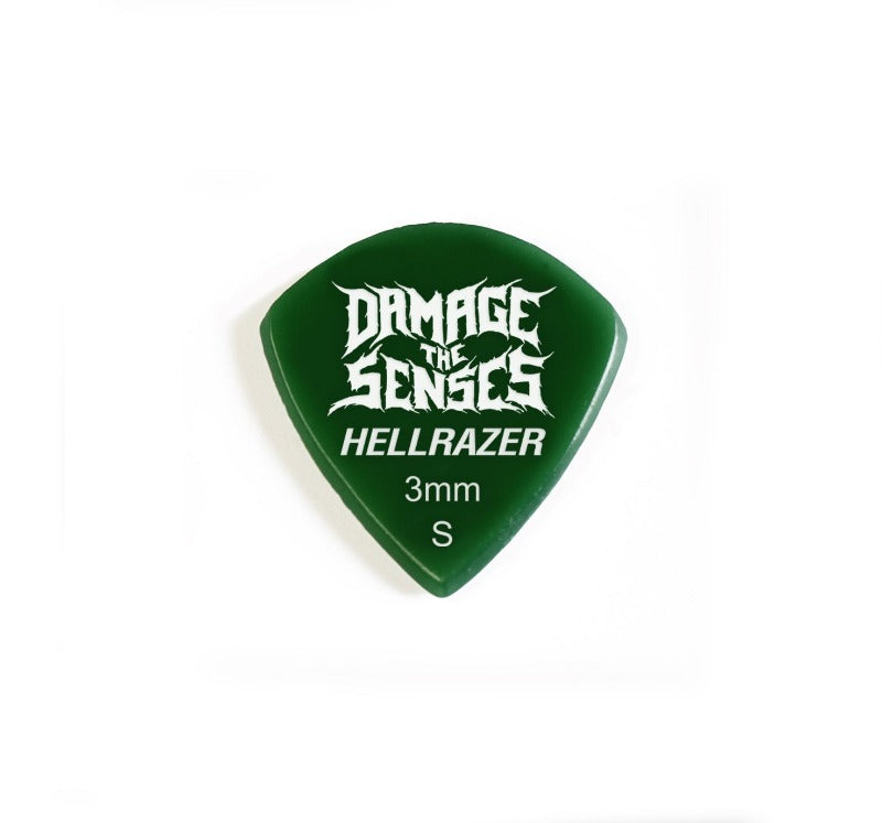 Acrylic Pick - Hellrazer 3mm (Green) Damage The Senses