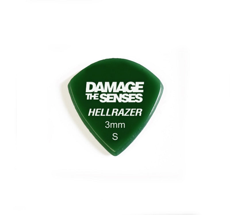 Acrylic Pick - Hellrazer 3mm (Green) Damage The Senses