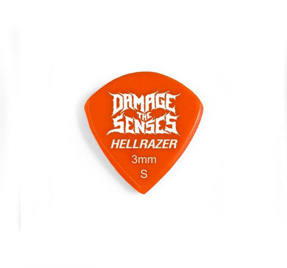 Acrylic Pick - Hellrazer 3mm (Orange) Damage The Senses