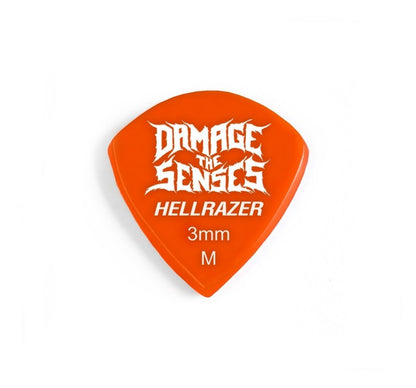 Acrylic Pick - Hellrazer 3mm (Orange) Damage The Senses