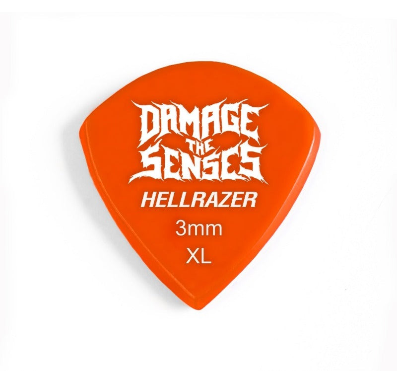 Acrylic Pick - Hellrazer 3mm (Orange) Damage The Senses