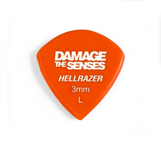 Acrylic Pick - Hellrazer 3mm (Orange) Damage The Senses