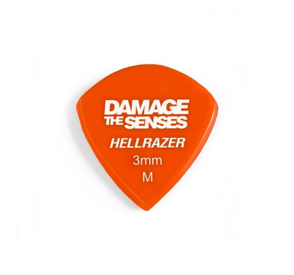 Acrylic Pick - Hellrazer 3mm (Orange) Damage The Senses