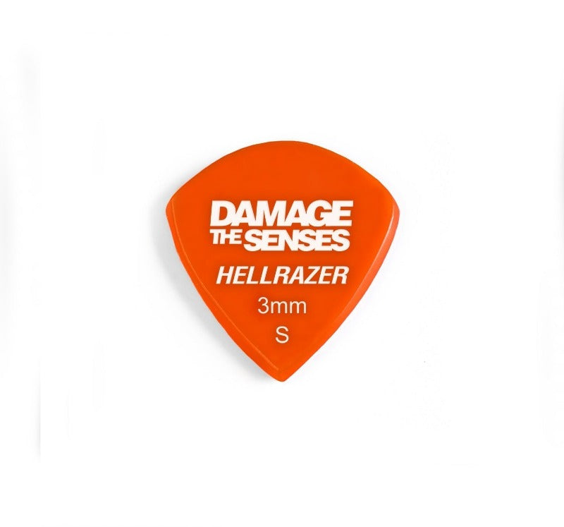 Acrylic Pick - Hellrazer 3mm (Orange) Damage The Senses