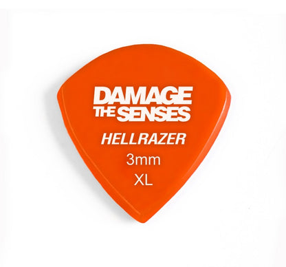 Acrylic Pick - Hellrazer 3mm (Orange) Damage The Senses