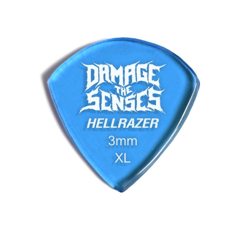 Acrylic Pick - Hellrazer 3mm (Trans Blue) Damage The Senses