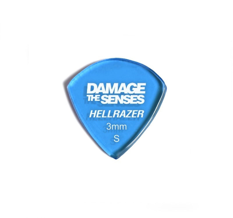 Acrylic Pick - Hellrazer 3mm (Trans Blue) Damage The Senses