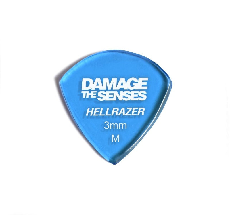 Acrylic Pick - Hellrazer 3mm (Trans Blue) Damage The Senses