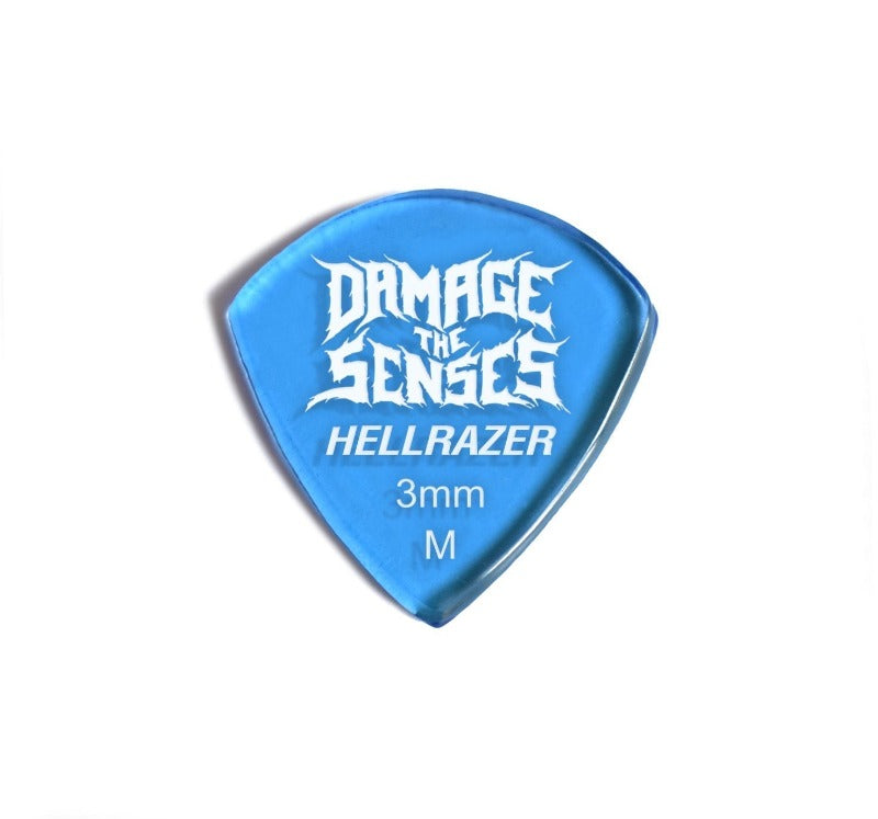 Acrylic Pick - Hellrazer 3mm (Trans Blue) Damage The Senses