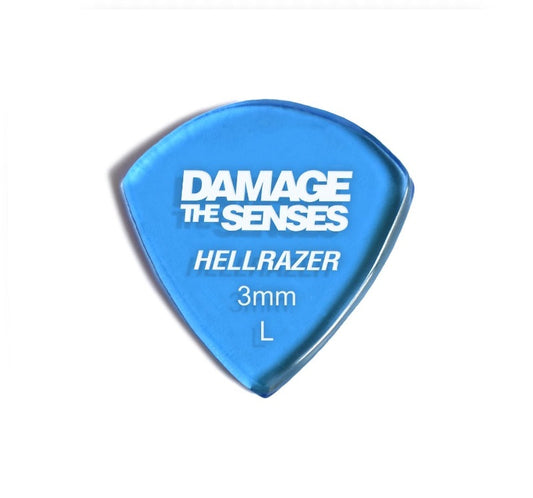 Acrylic Pick - Hellrazer 3mm (Trans Blue) Damage The Senses