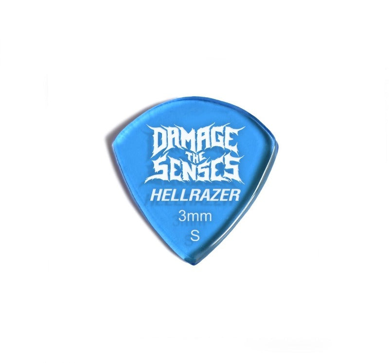 Acrylic Pick - Hellrazer 3mm (Trans Blue) Damage The Senses